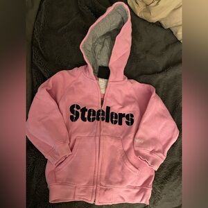 Reebok Pink Steelers Kids zip up Hoodie